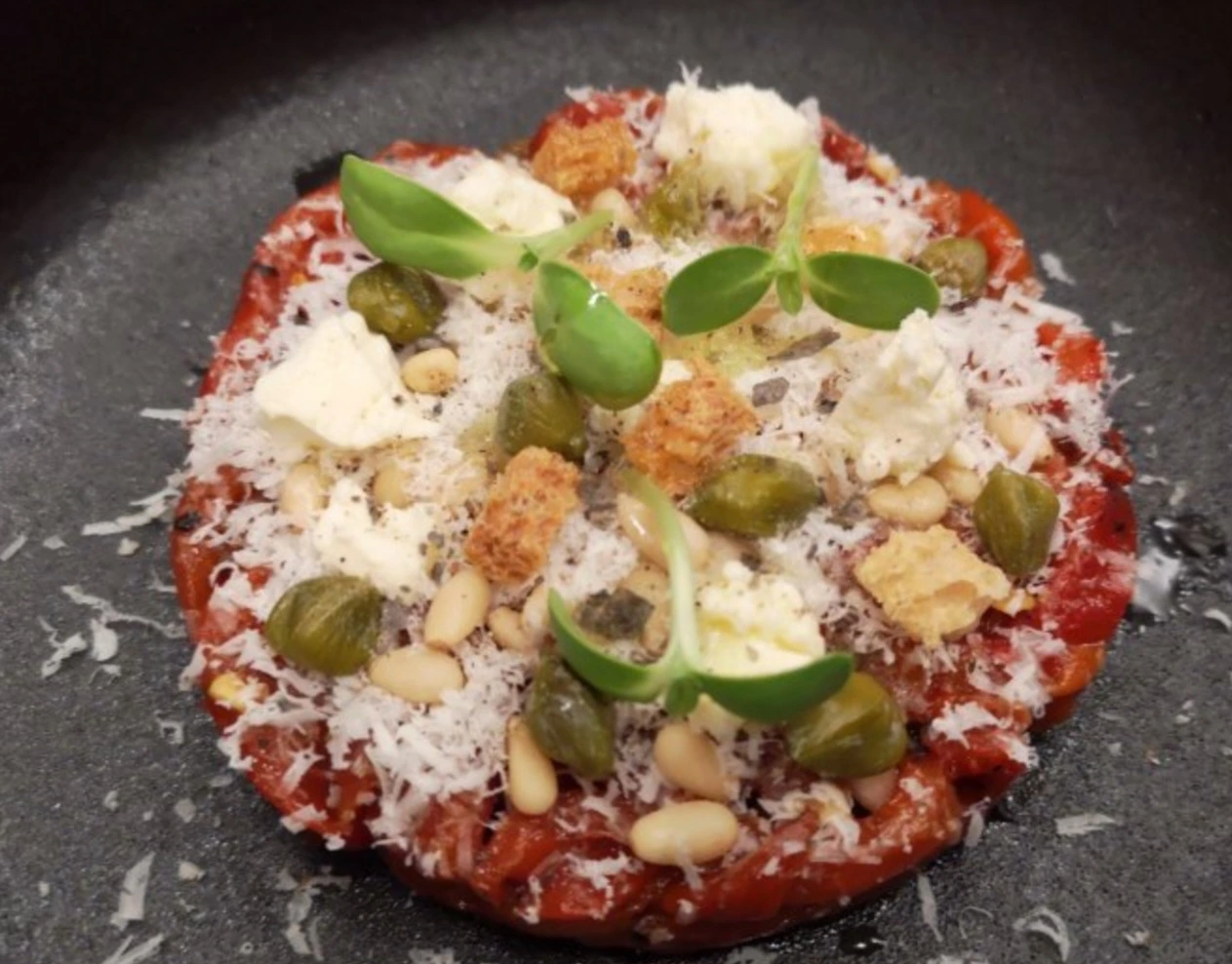 Carpaccio de Pimiento con Parmesano